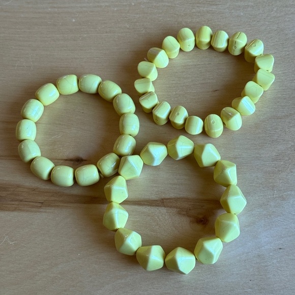 Yellow Beaded Bracelets Set of 3 - Picture 6 of 6
